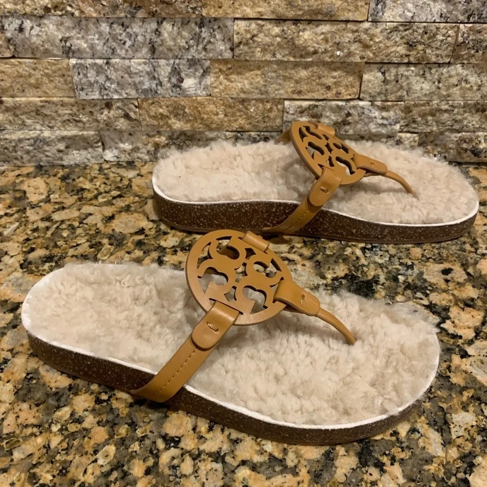 Miller Cloud Genuine Shearling Flip Flop TORY BURCH